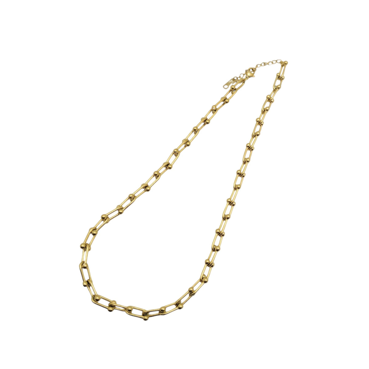 Ατσάλινη αλυσίδα λαιμού χοντρή μήκος 34+5 επιχρυσωμένη 18k (N1447) - charmy.gr