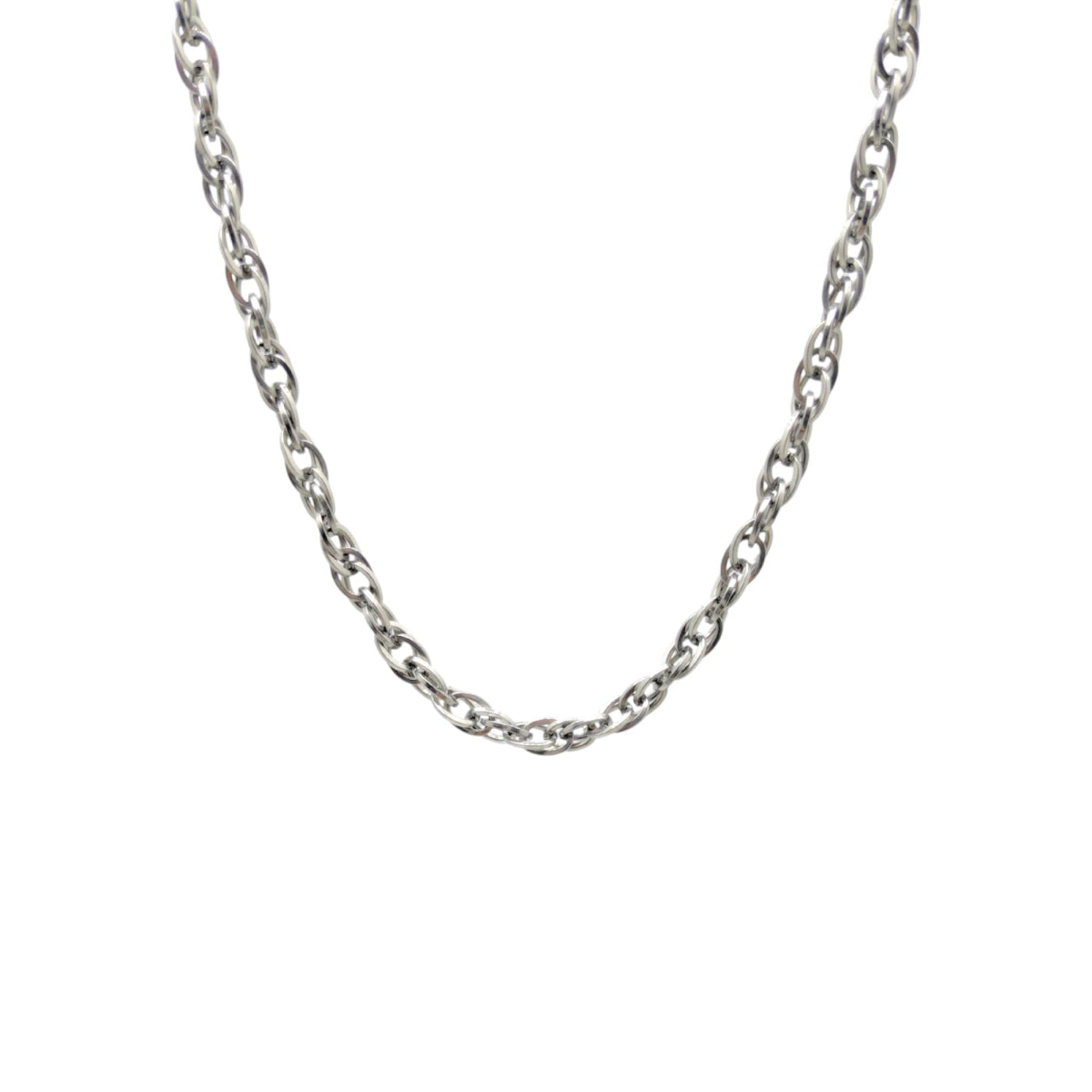 Ατσάλινη αλυσίδα λαιμού χοντρή μήκος 40+5 χρώμα ασημί (N1505) - charmy.gr