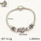 Ατσάλινη αλυσίδα χεριού ασημί με charms καρδιά (B3004) - charmy.gr