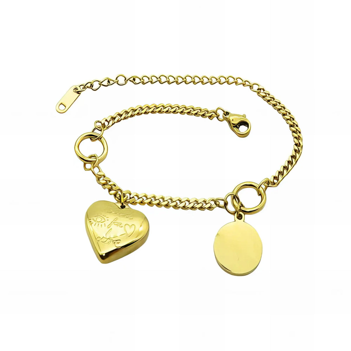 Ατσάλινη αλυσίδα χεριού καρδιά (B3234) - charmy.gr