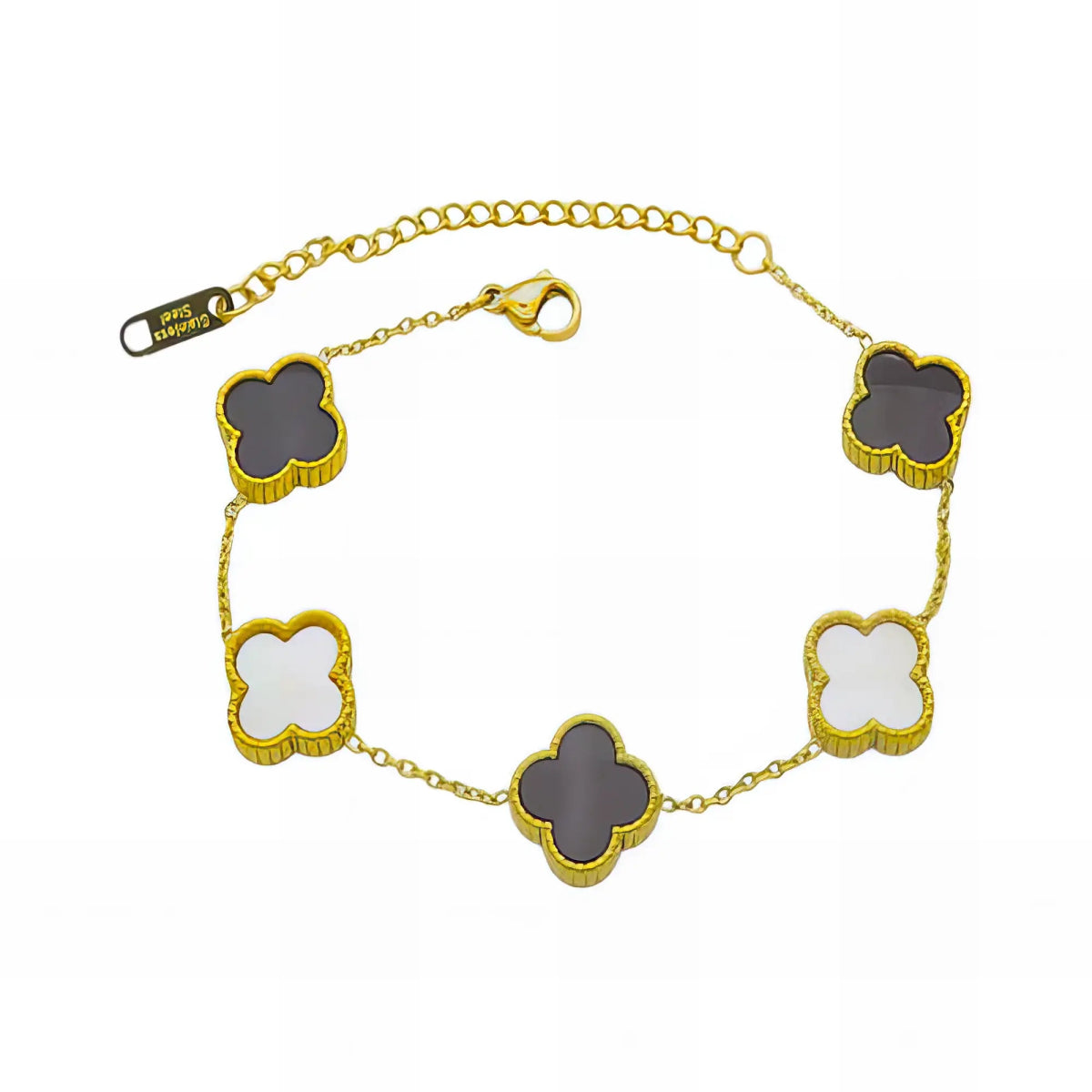 Ατσάλινη αλυσίδα χεριού με τετράφυλλα τριφύλλια (B3046) - charmy.gr