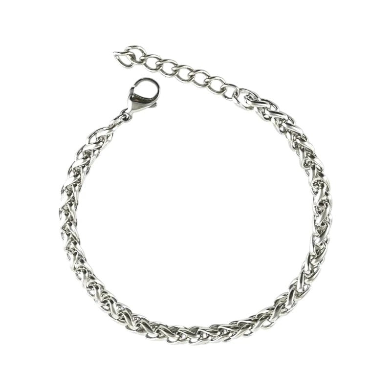Ατσάλινη αλυσίδα χεριού χρώμα ασημί πάχος 5 χιλιοστά (B1343) - charmy.gr