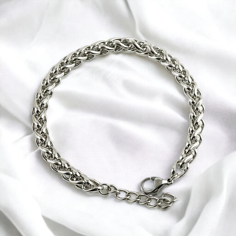 Ατσάλινη αλυσίδα χεριού χρώμα ασημί πάχος 6 χιλιοστά (B1345) - charmy.gr