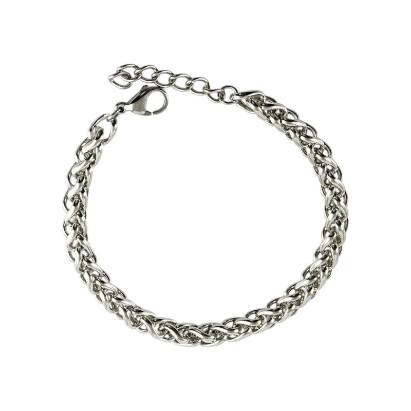 Ατσάλινη αλυσίδα χεριού χρώμα ασημί πάχος 6 χιλιοστά (B1345) - charmy.gr