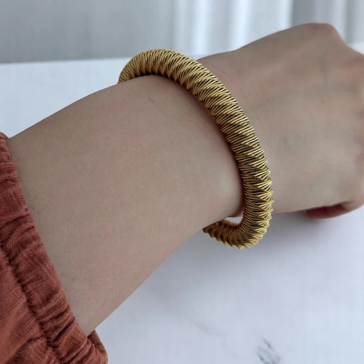 Ατσάλινη βραχιόλι επιχρυσωμένο 18k (B3009) - charmy.gr