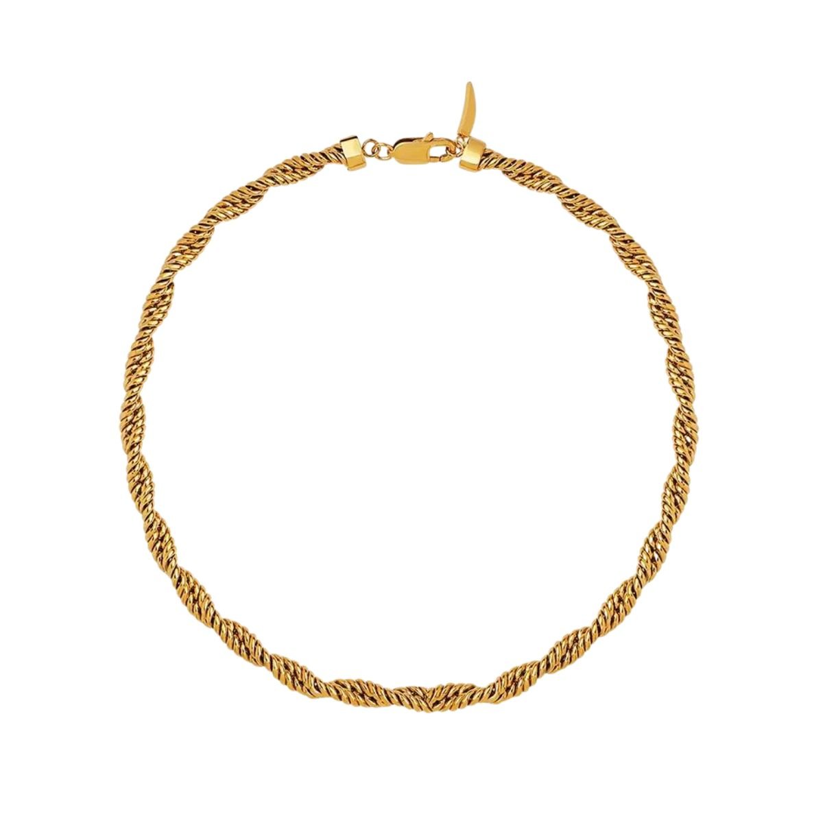 Ατσάλινη χοντρή αλυσίδα στριφογυριστή 18k (N1719) - charmy.gr