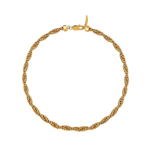 Ατσάλινη χοντρή αλυσίδα στριφογυριστή 18k (N1719) - charmy.gr