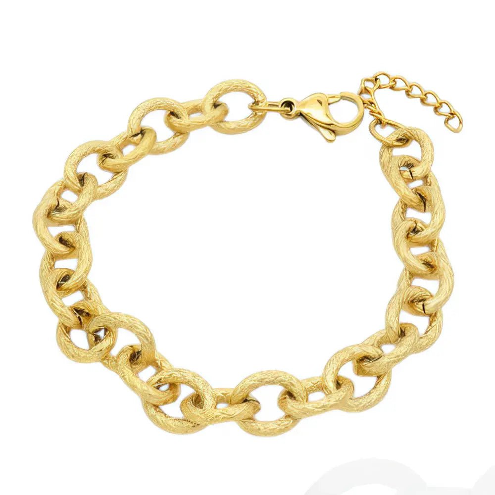 Ατσάλινο Βραχιόλι Αλυσίδα και Οβάλ Κρίκους (B3439) - charmy.gr