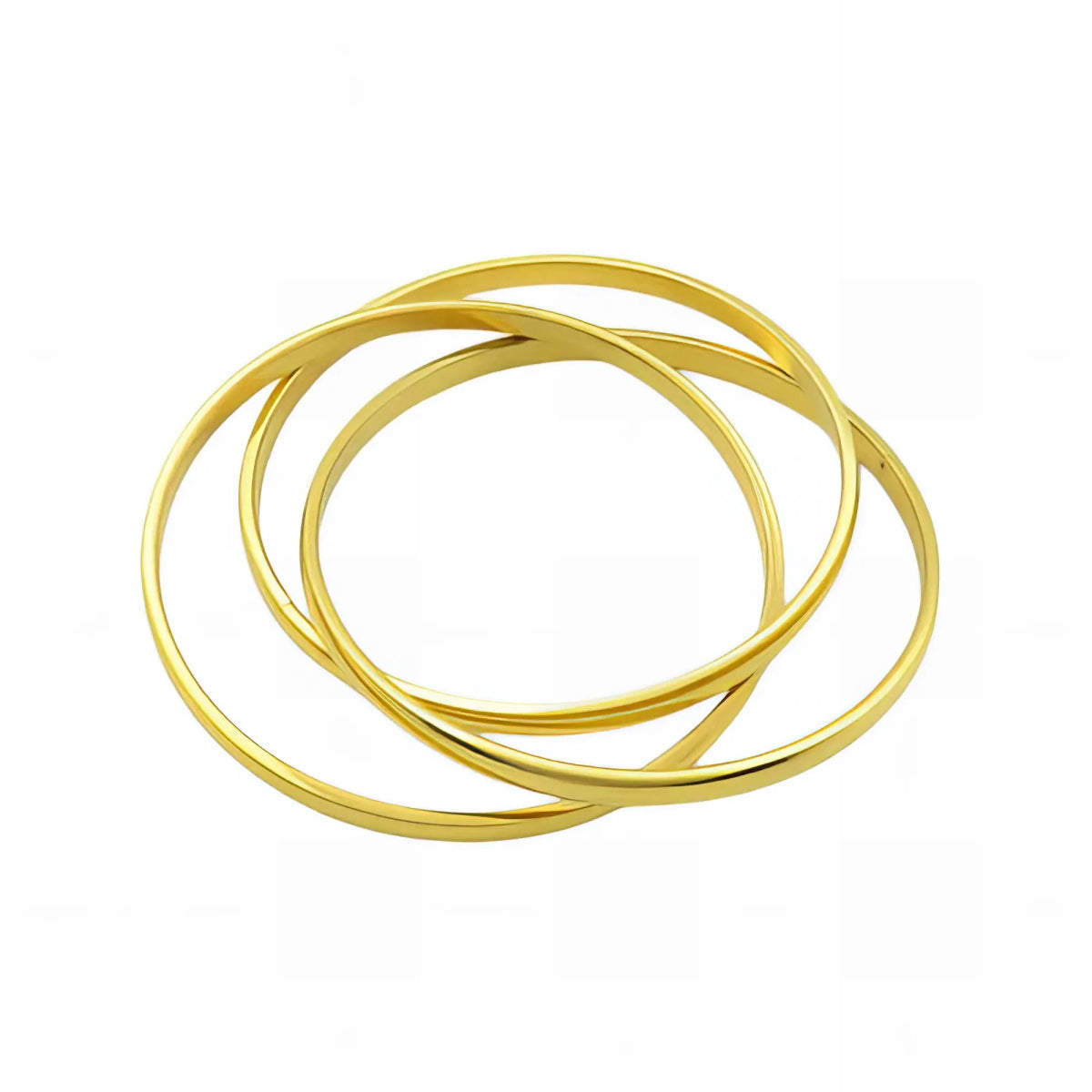 Ατσάλινο βραχιόλι βέργα επιχρυσωμένη τριπλή (B3328) - charmy.gr