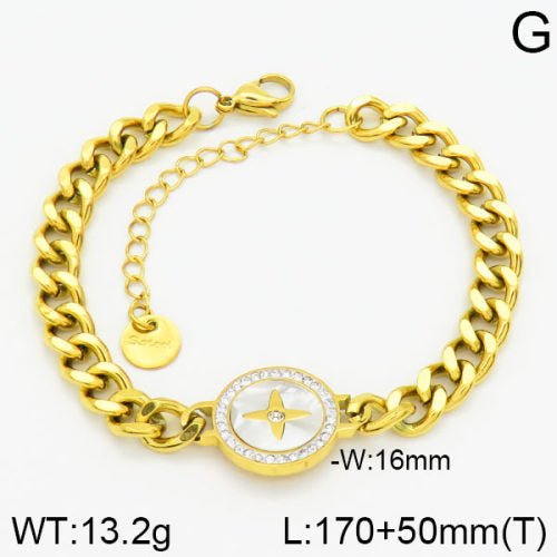 Ατσάλινο βραχιόλι επιχρυσωμένο 18k (B3120) - charmy.gr