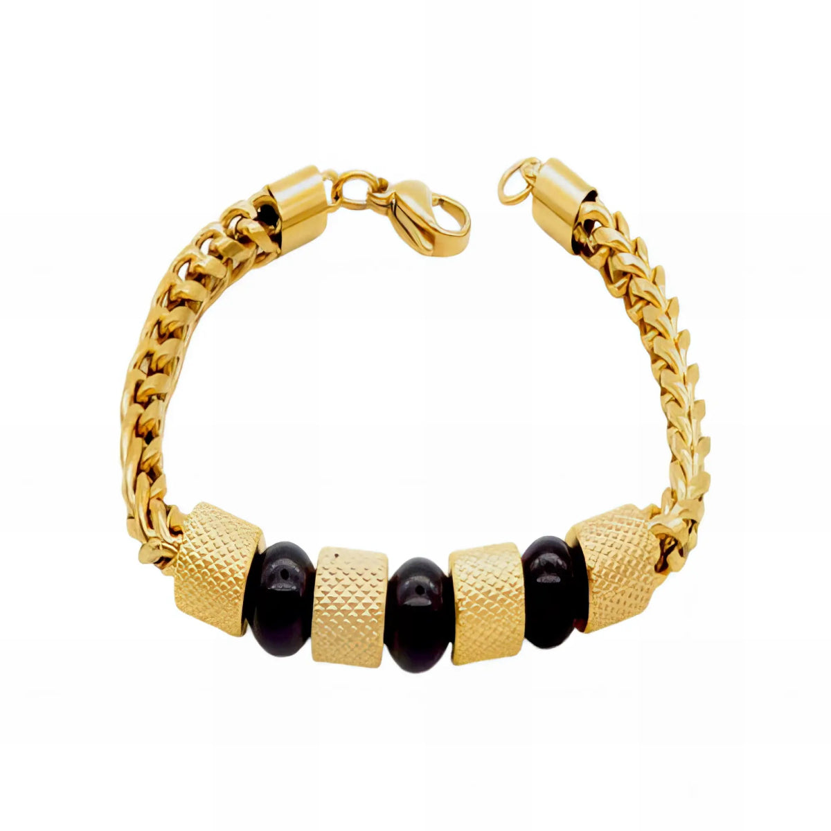 Ατσάλινο βραχιόλι επιχρυσωμένο με χοντρή αλυσίδα (B3158) - charmy.gr