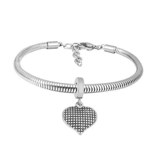 Ατσάλινο Βραχιόλι Καρδιά (B3473) - charmy.gr