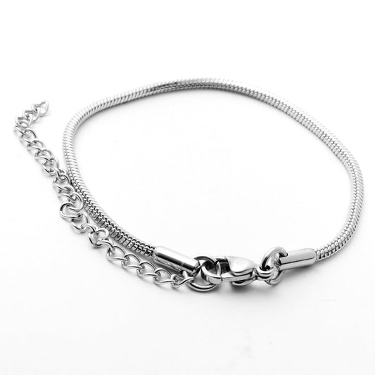 Ατσάλινο βραχιόλι με αλυσίδα φίδι 20cm (B1692) - charmy.gr