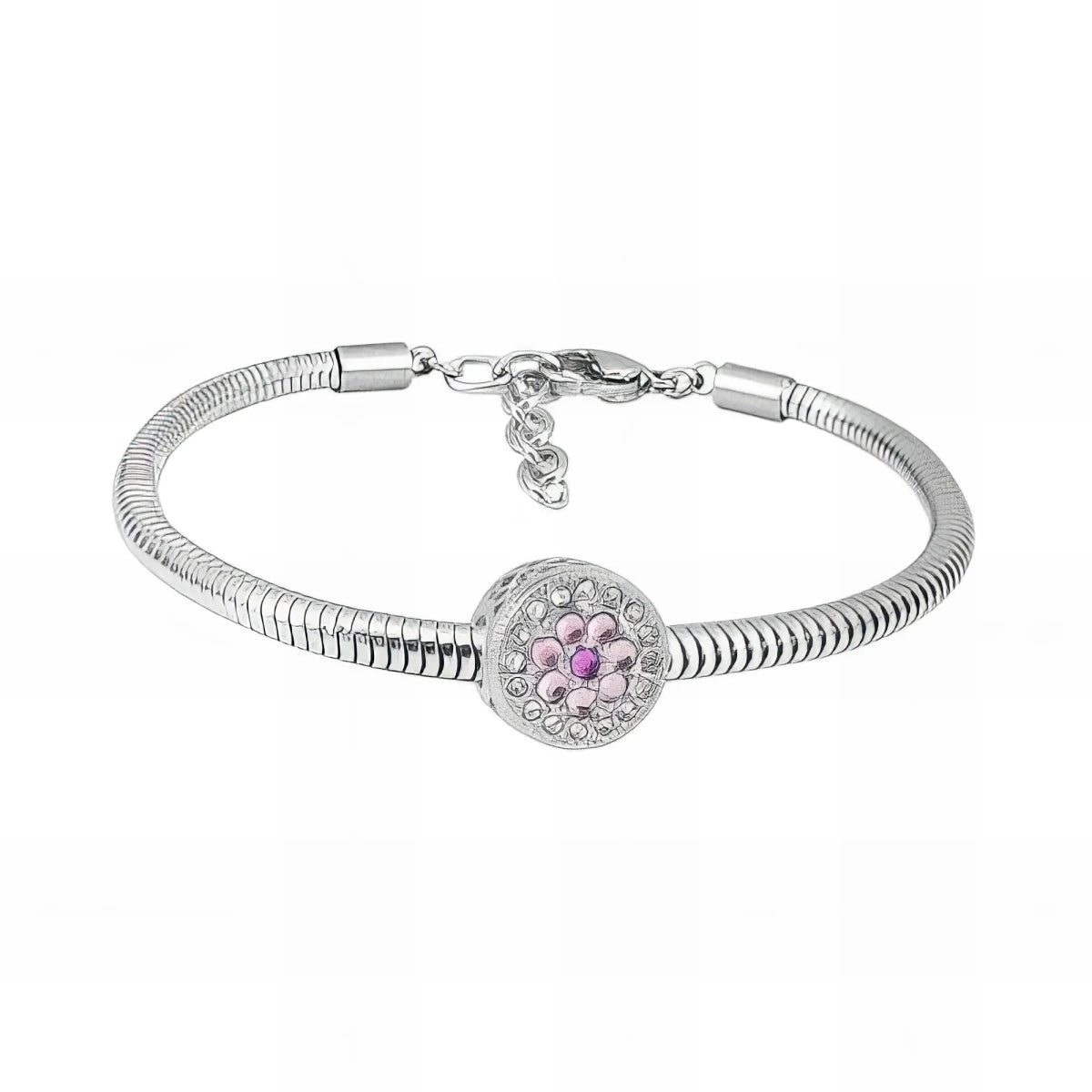 Ατσάλινο βραχιόλι με charm (B3257) - charmy.gr