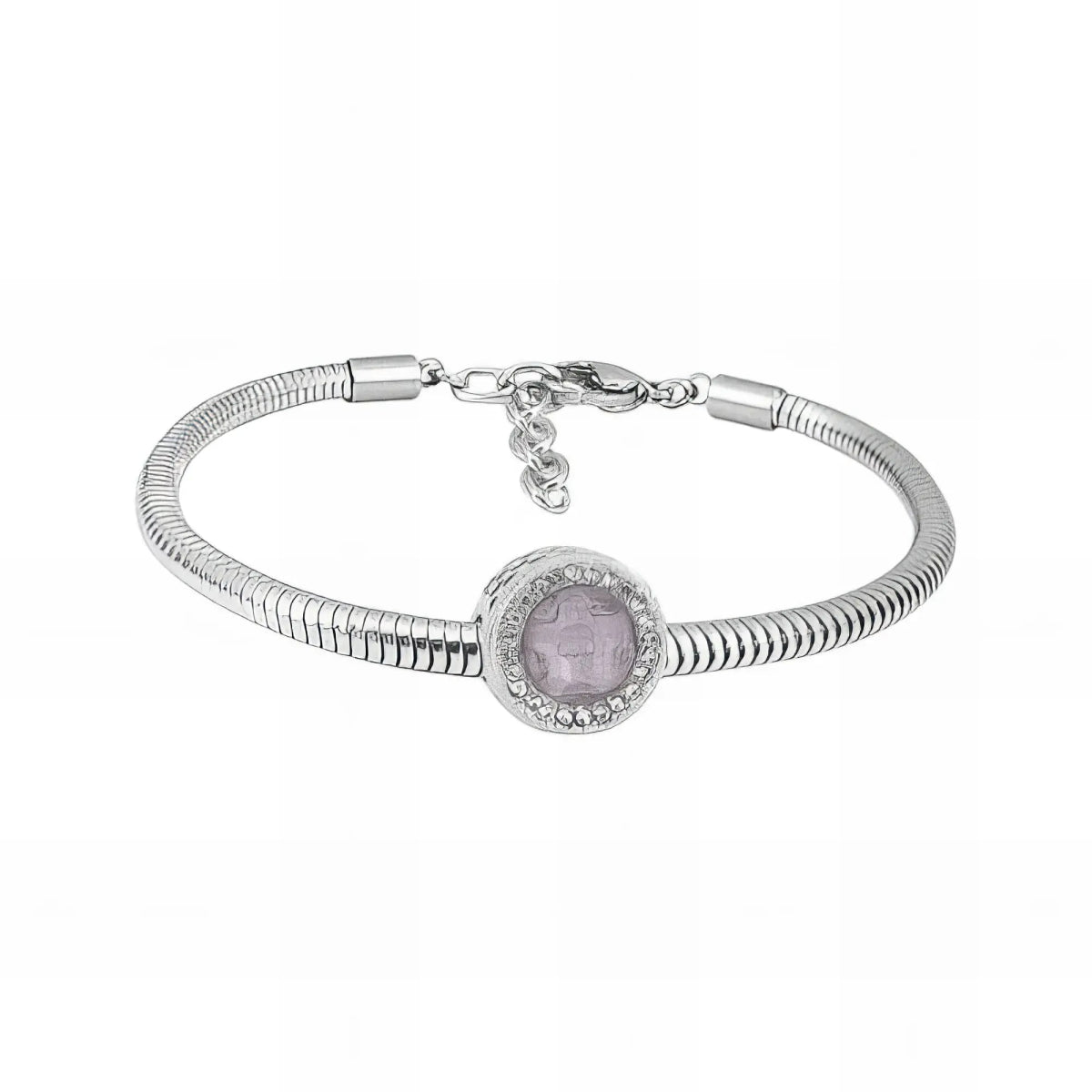 Ατσάλινο βραχιόλι με charm (B3263) - charmy.gr