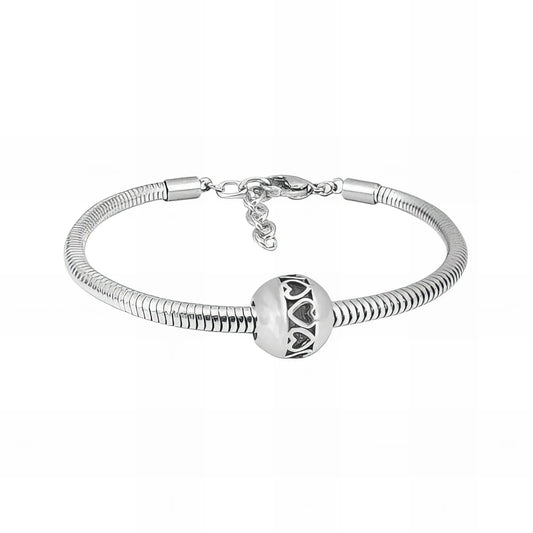 Ατσάλινο βραχιόλι με charm (B3272) - charmy.gr