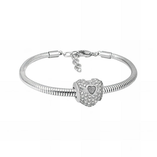Ατσάλινο βραχιόλι με charm (B3277) - charmy.gr