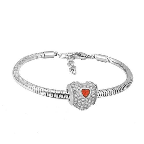 Ατσάλινο βραχιόλι με charm (B3278) - charmy.gr