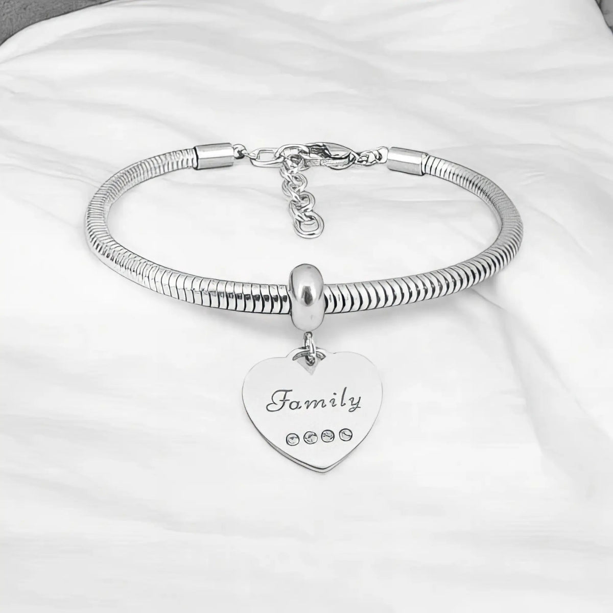 Ατσάλινο βραχιόλι με charm (B3279) - charmy.gr