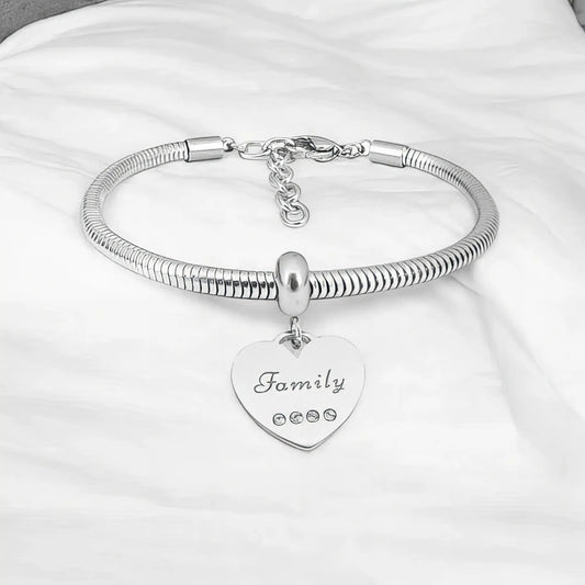 Ατσάλινο βραχιόλι με charm (B3279) - charmy.gr
