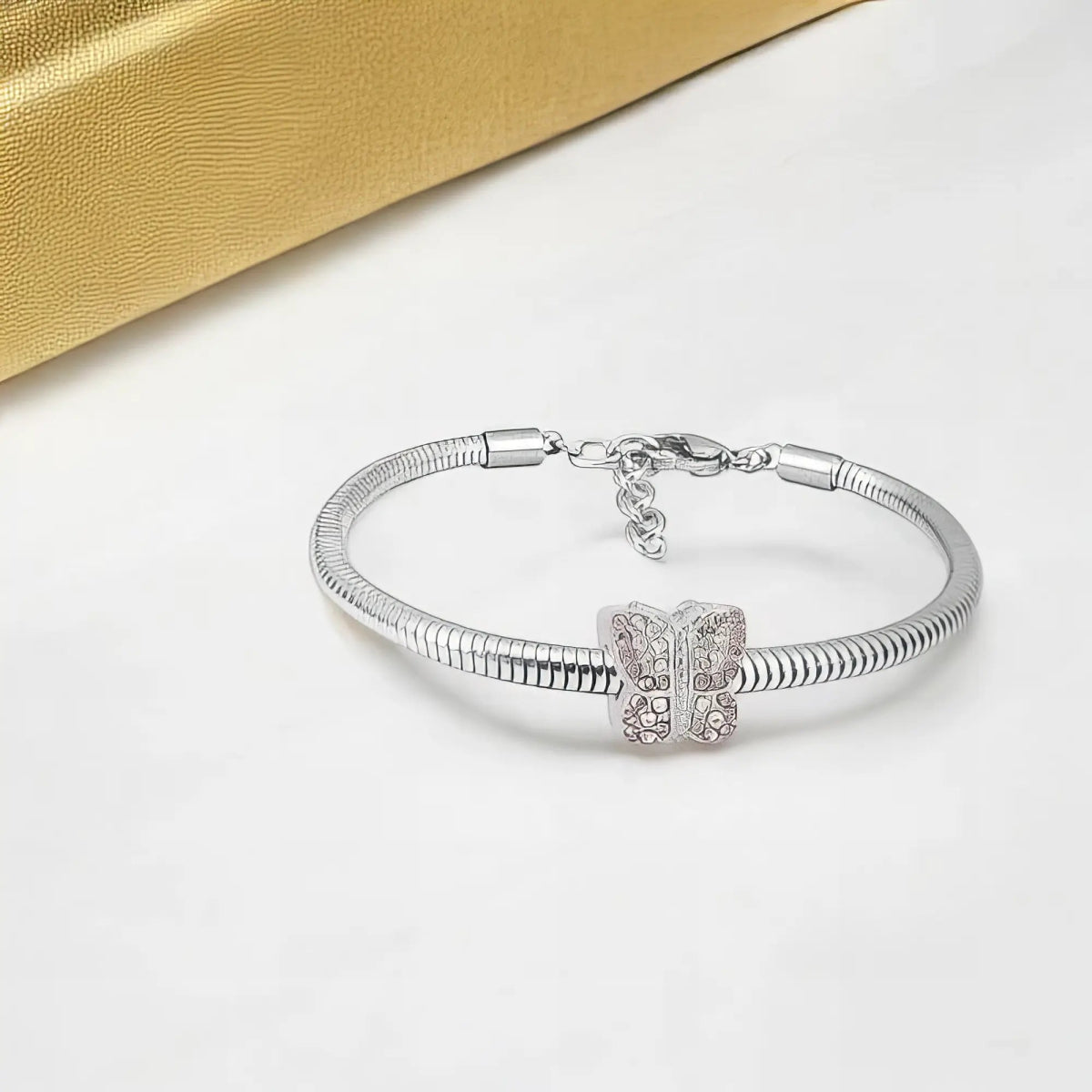 Ατσάλινο βραχιόλι με charm (B3282) - charmy.gr