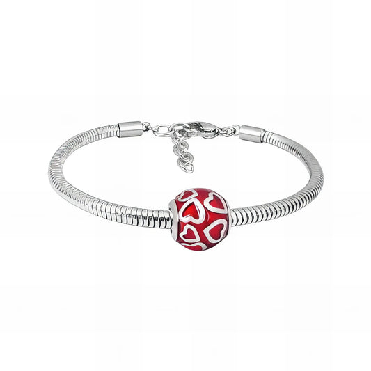 Ατσάλινο βραχιόλι με charm (B3286) - charmy.gr