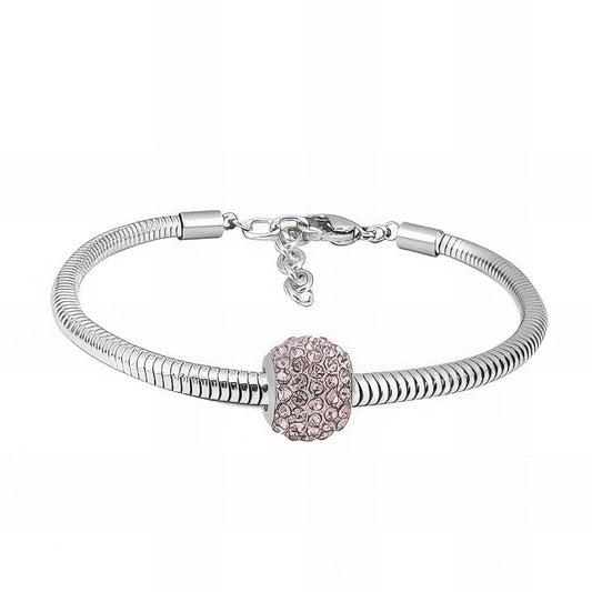 Ατσάλινο βραχιόλι με charm (B3341) - charmy.gr