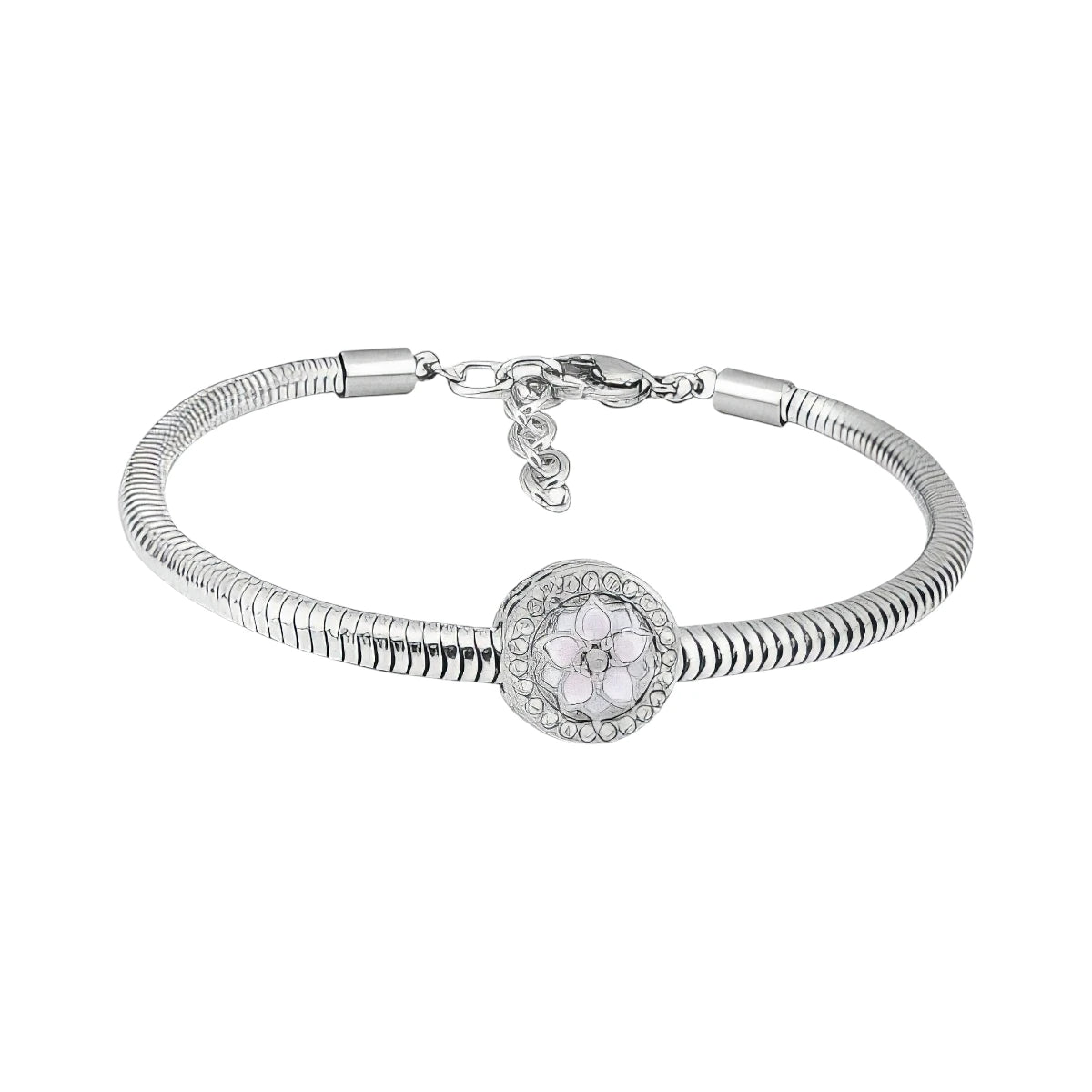 Ατσάλινο βραχιόλι με charm (B3344) - charmy.gr