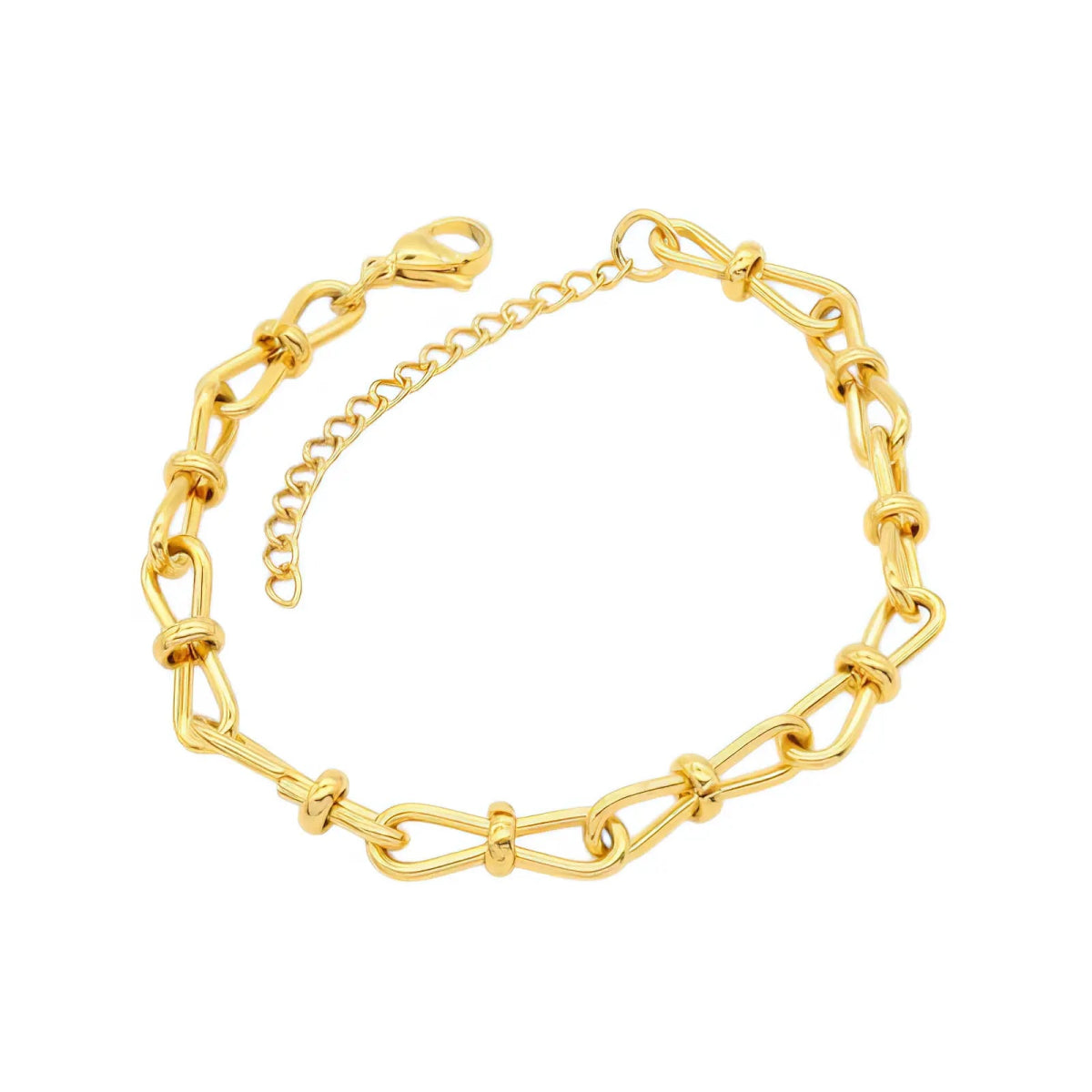 Ατσάλινο Βραχιόλι με Κρίκους Επιχρυσωμένο (Β3252) - charmy.gr