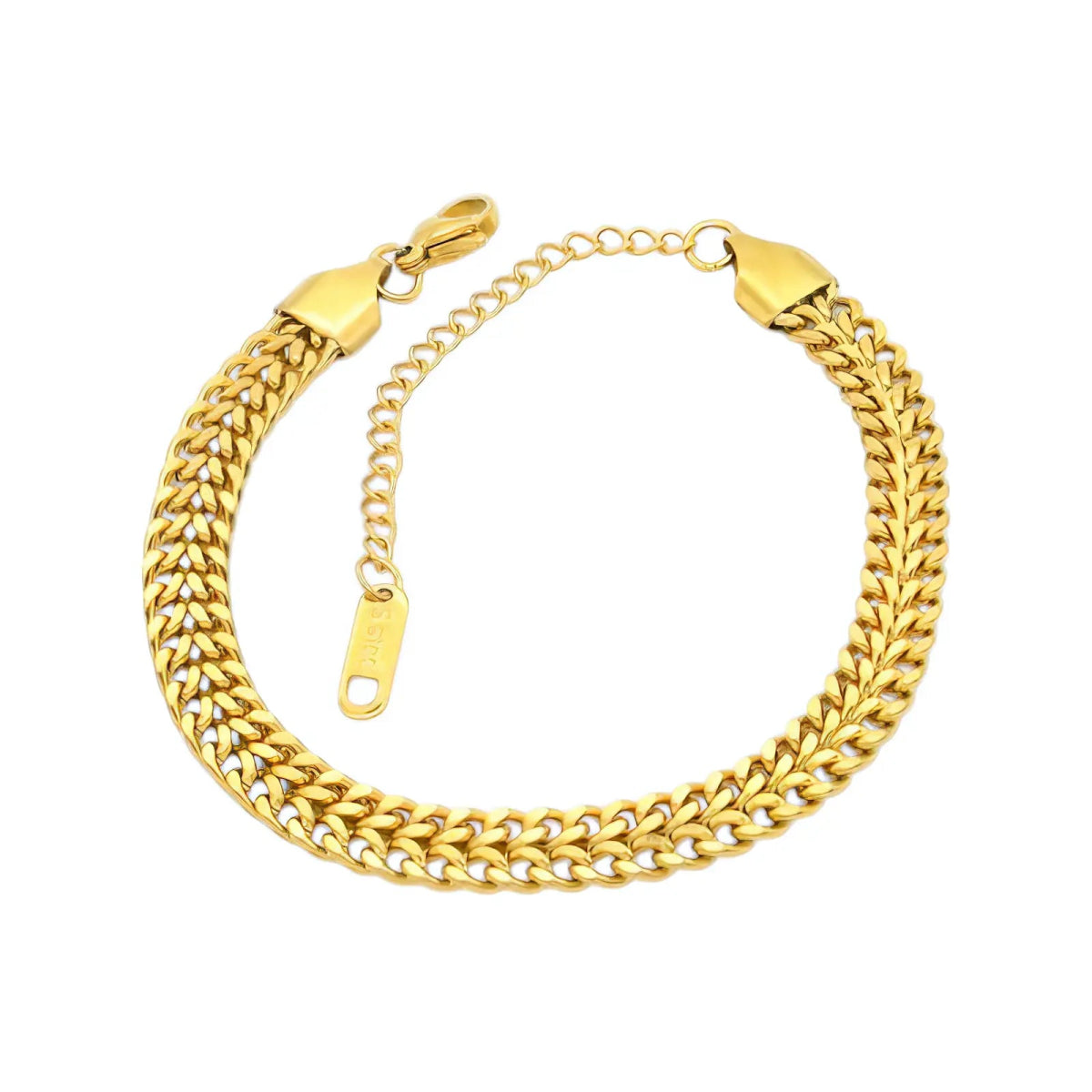 Ατσάλινο Βραχιόλι με Πλέξη Επιχρυσωμένο (Β3351) - charmy.gr