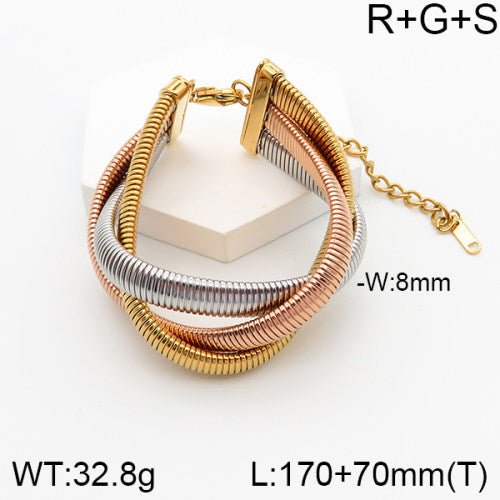 Ατσάλινο βραχιόλι τριπλό (B3033) - charmy.gr