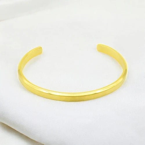 Ατσάλινο βραχιόλι χειροπέδα επιχρυσωμένο 18k (B3312) - charmy.gr