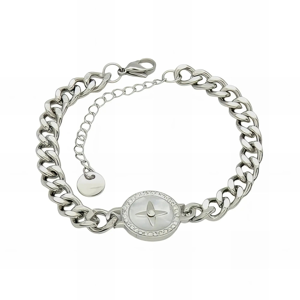 Ατσάλινο βραχιόλι χρώμα ασημί (B3118) - charmy.gr