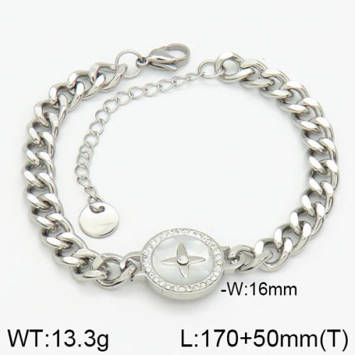 Ατσάλινο βραχιόλι χρώμα ασημί (B3118) - charmy.gr