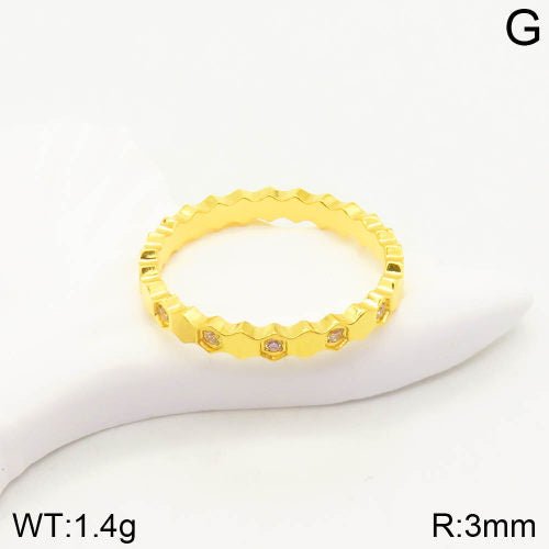 Ατσάλινο δαχτυλίδι βεράκι επιχρυσωμένο με ζιργκόν (R3023) - charmy.gr