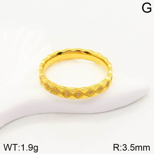 Ατσάλινο δαχτυλίδι βεράκι επιχρυσωμένο (R3021) - charmy.gr