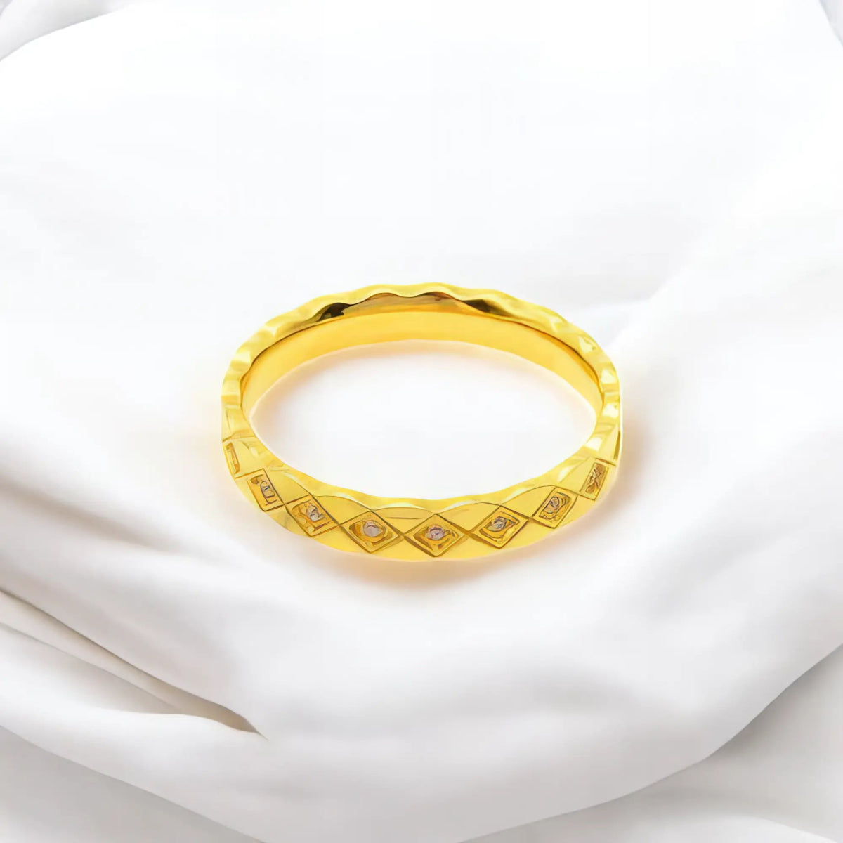 Ατσάλινο δαχτυλίδι βεράκι επιχρυσωμένο (R3021) - charmy.gr