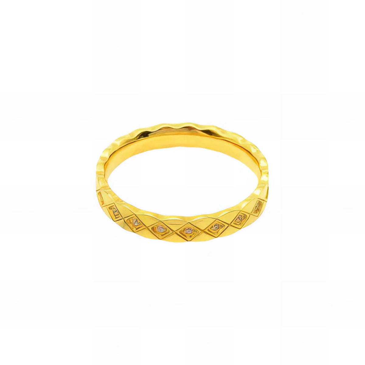 Ατσάλινο δαχτυλίδι βεράκι επιχρυσωμένο (R3021) - charmy.gr