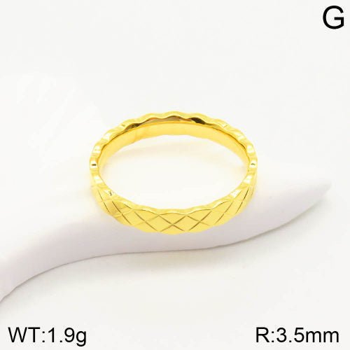 Ατσάλινο δαχτυλίδι βεράκι επιχρυσωμένο (R3028) - charmy.gr