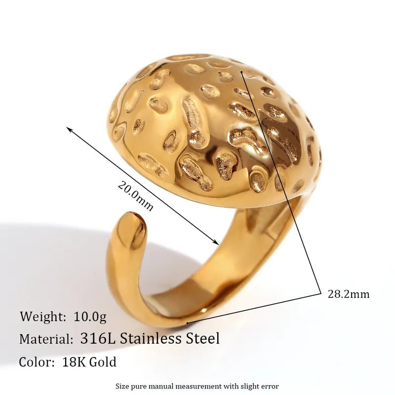 Ατσάλινο δαχτυλίδι επιχρυσωμένο 18k (R1336) - charmy.gr