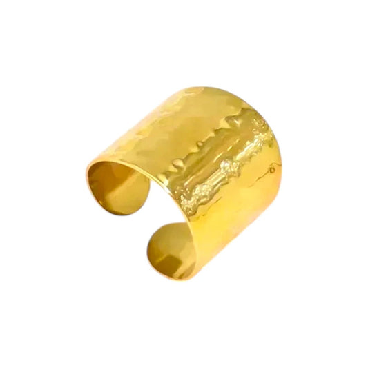Ατσάλινο δαχτυλίδι επιχρυσωμένο 18k (R1350) - charmy.gr