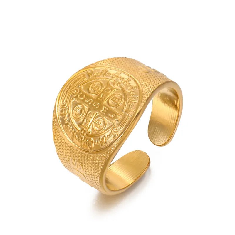 Ατσάλινο δαχτυλίδι επιχρυσωμένο one size (R1378) - charmy.gr