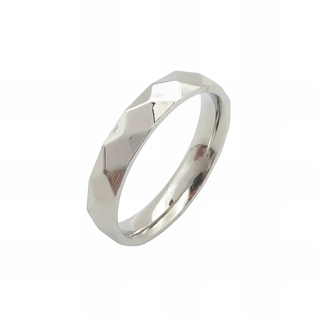 Ατσάλινο δαχτυλίδι με γεωμετρικό ανάγλυφο (R3073) - charmy.gr