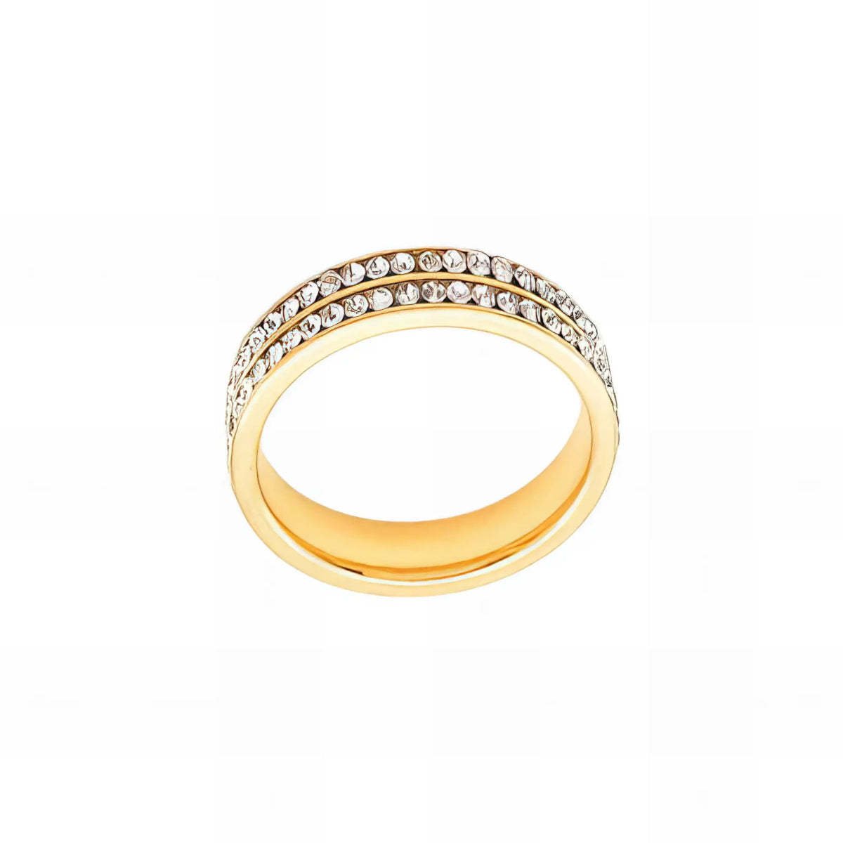 Ατσάλινο δαχτυλίδι ολόβερο επιχρυσωμένο (R3057) - charmy.gr