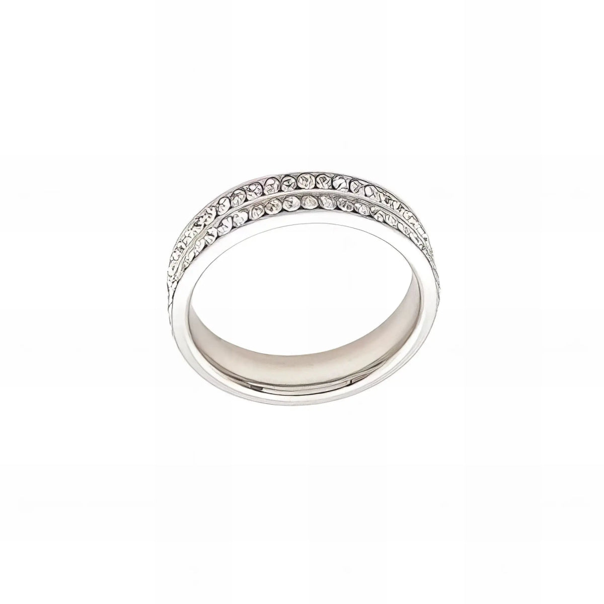 Ατσάλινο δαχτυλίδι ολόβερο χρώμα ασημί (R3058) - charmy.gr