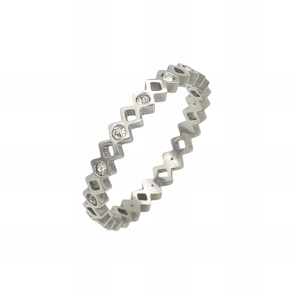 Ατσάλινο δαχτυλίδι ολόβερο χρώμα ασημί (R3070) - charmy.gr