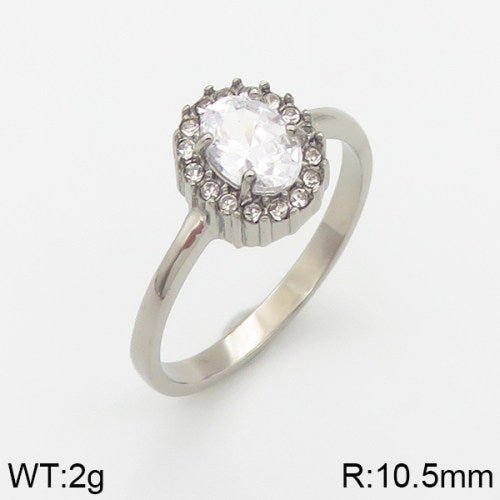 Ατσάλινο δαχτυλίδι ροζέτα με πέτρα ζιργκόν (R3080) - charmy.gr