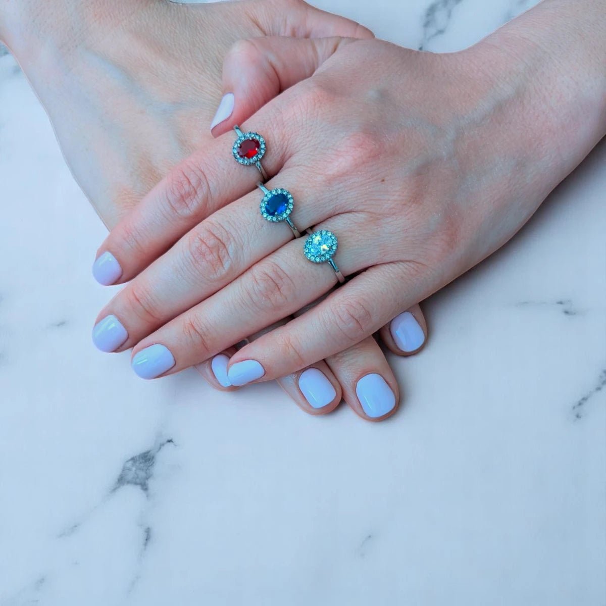 Ατσάλινο δαχτυλίδι ροζέτα με πέτρα ζιργκόν (R3080) - charmy.gr