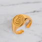 Ατσάλινο δαχτυλίδι σχέδιο σπείρα one size 18k (R1385) - charmy.gr