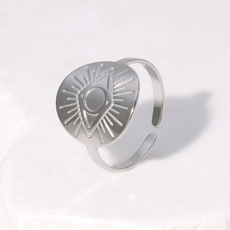 Ατσάλινο δαχτυλίδι χρώμα ασημί ματάκι (R1444) - charmy.gr